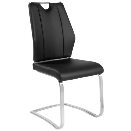 Set of 2 Serenade Side Chairs - Leatherette - Black