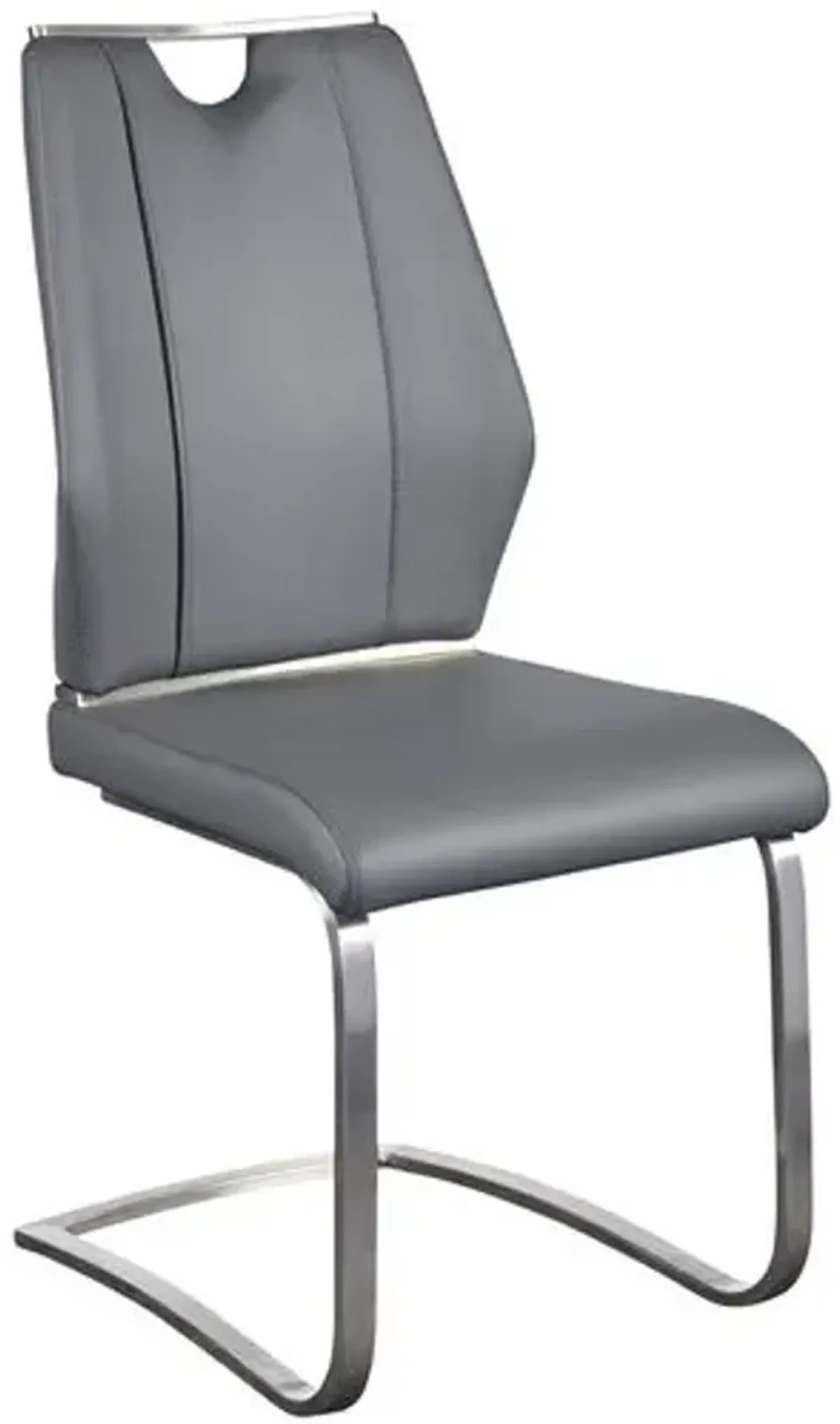 Set of 2 Serenade Side Chairs - Leatherette - Gray