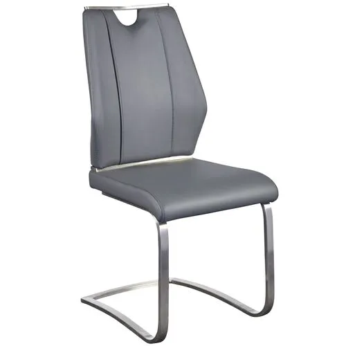 Set of 2 Serenade Side Chairs - Leatherette - Gray