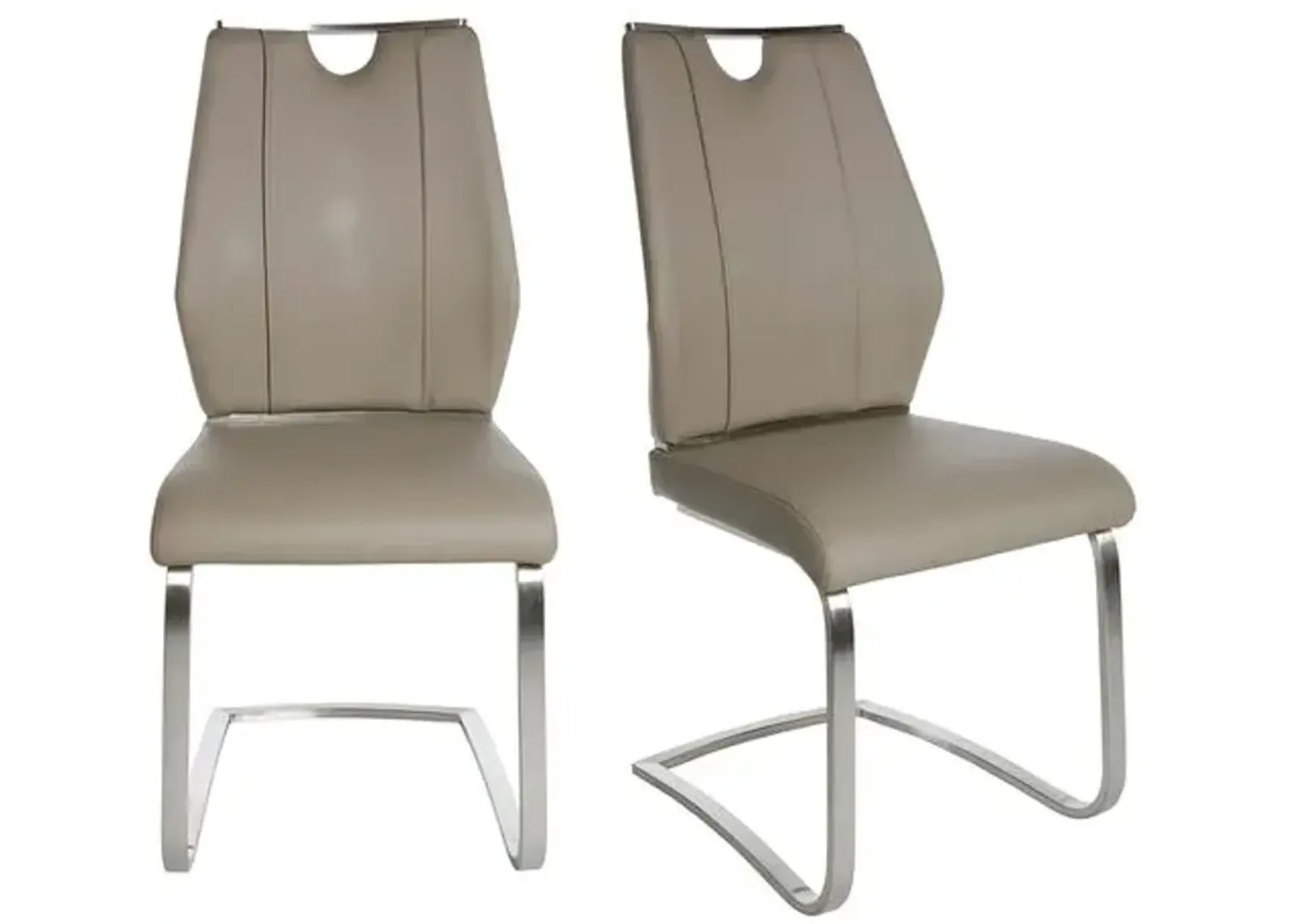 Set of 2 Serenade Side Chairs - Leatherette - Brown