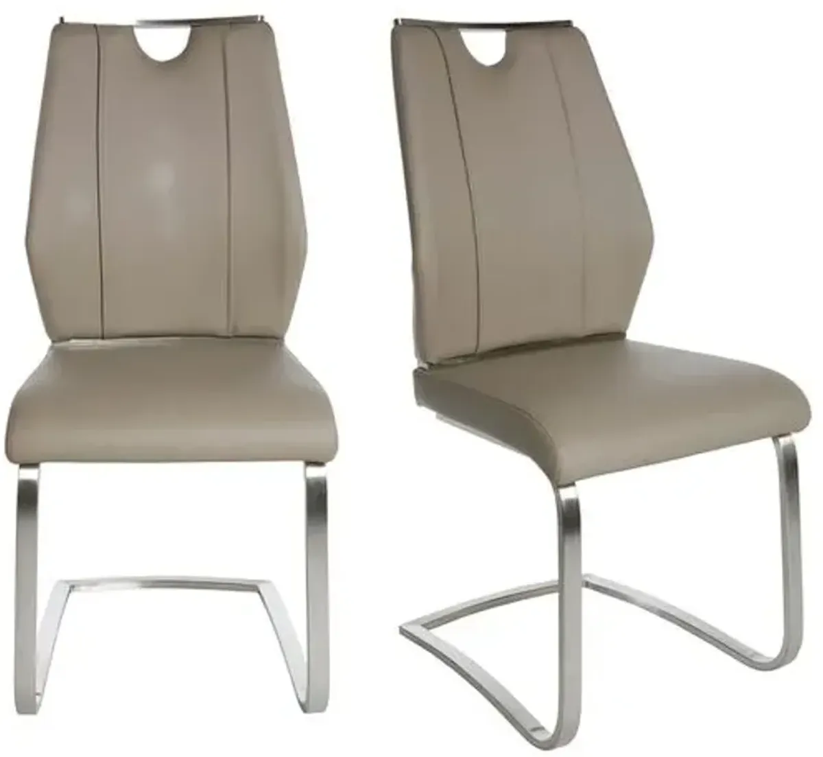 Set of 2 Serenade Side Chairs - Leatherette - Brown