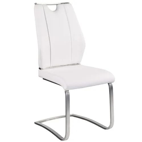 Set of 2 Serenade Side Chairs - Leatherette - White