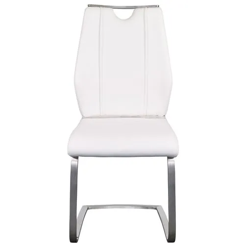 Set of 2 Serenade Side Chairs - Leatherette - White