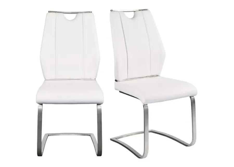 Set of 2 Serenade Side Chairs - Leatherette - White