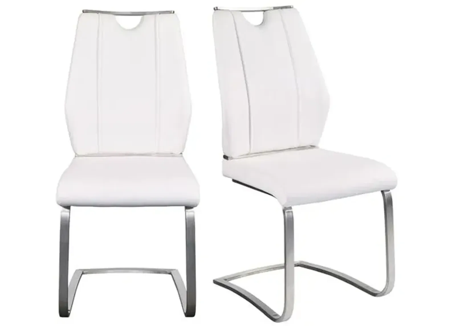 Set of 2 Serenade Side Chairs - Leatherette - White