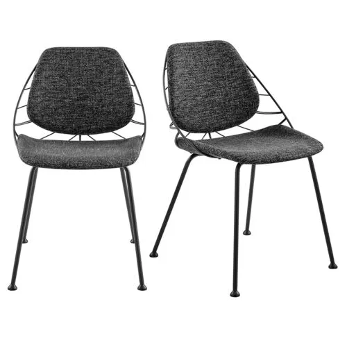 Set of 2 Florine Side Chairs - Black