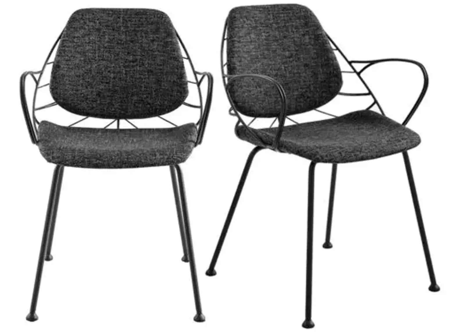 Set of 2 Florine Armchairs - Black