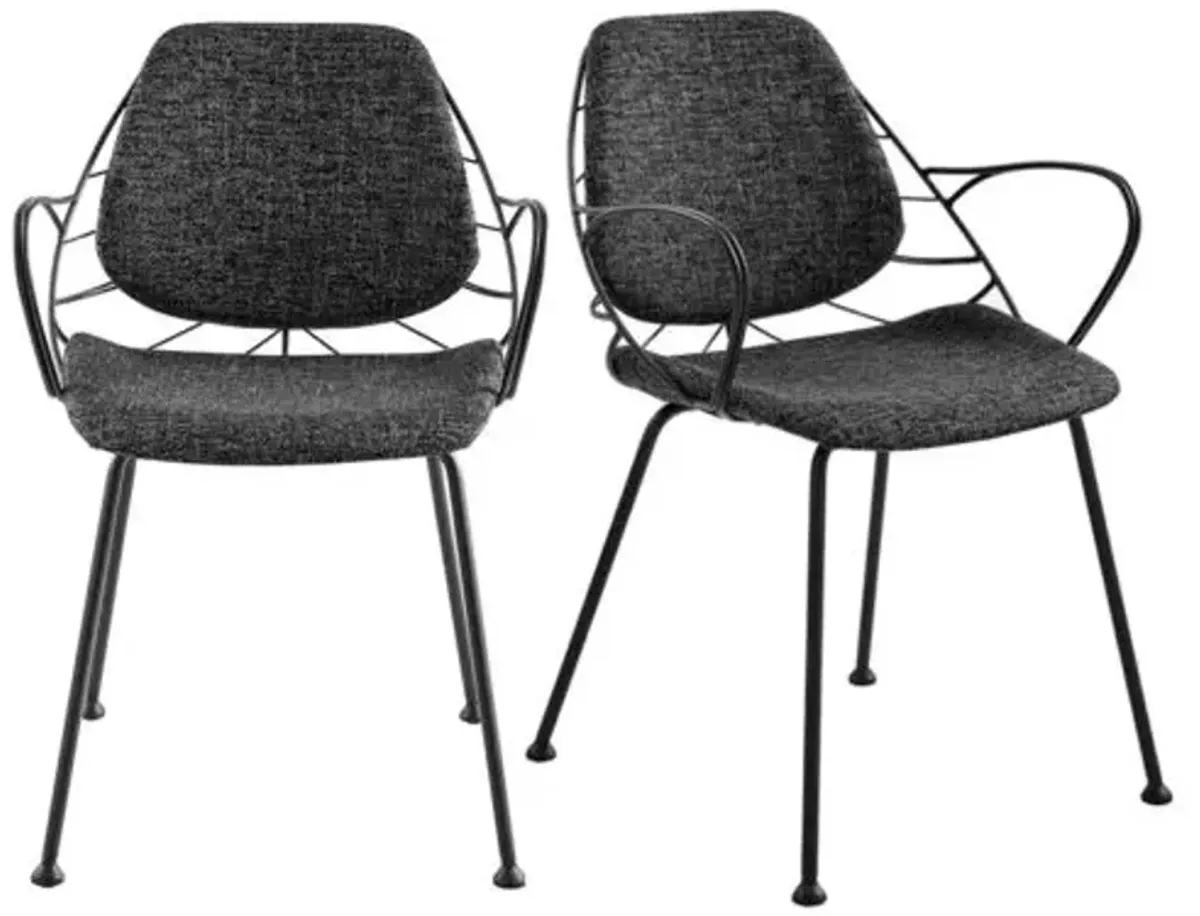 Set of 2 Florine Armchairs - Black