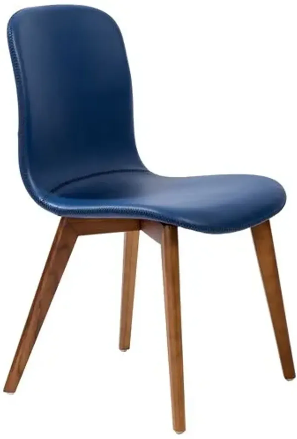 Set of 2 Walnara Side Chairs - Leatherette - Blue