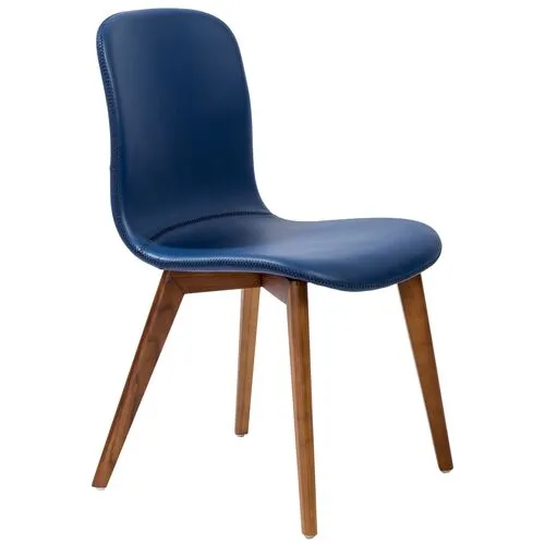 Set of 2 Walnara Side Chairs - Leatherette - Blue