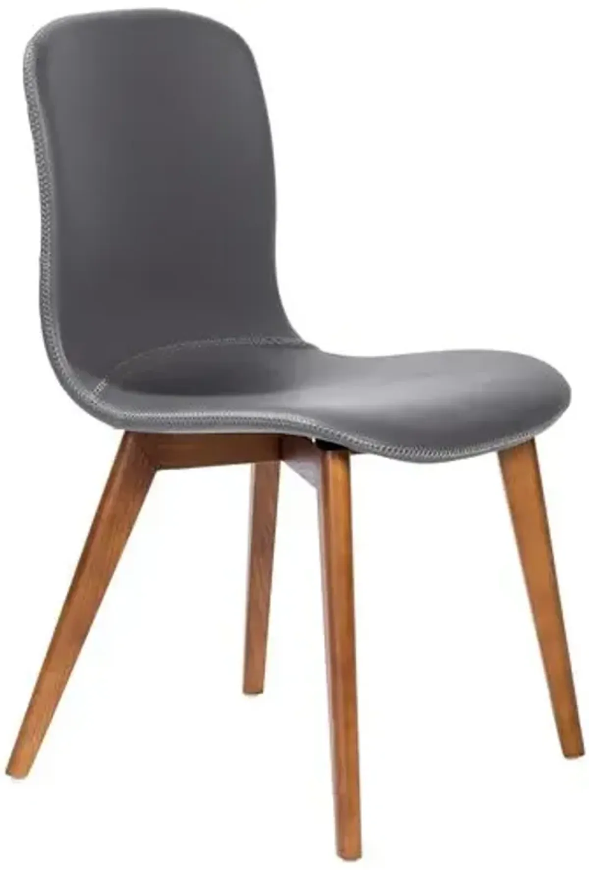 Set of 2 Walnara Side Chairs - Leatherette - Gray