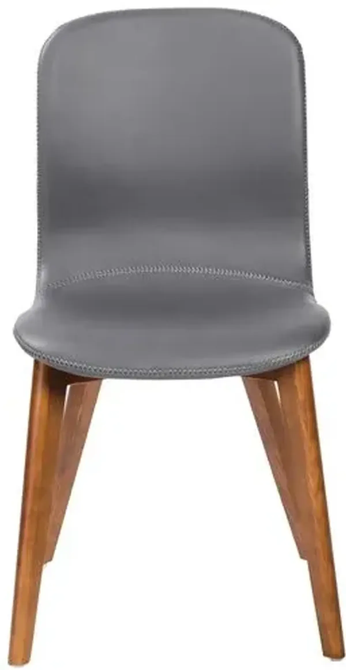 Set of 2 Walnara Side Chairs - Leatherette - Gray