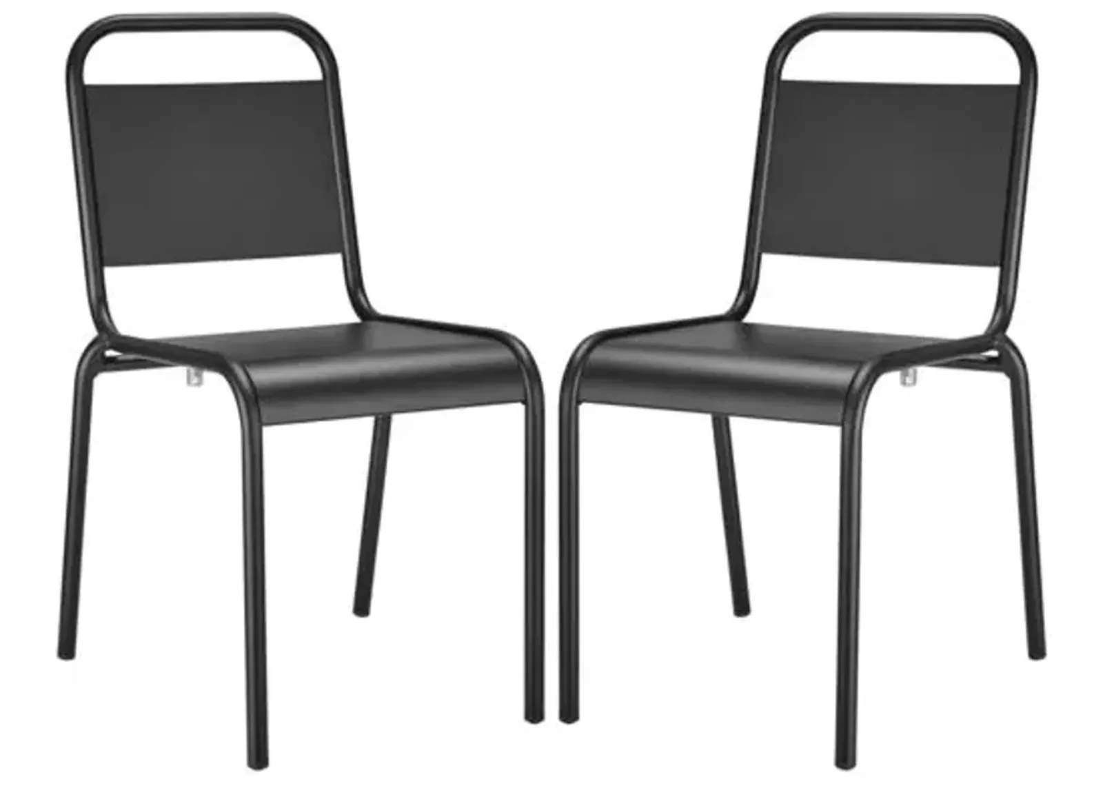 Set of 2 Terrafirma Outdoor Side Chairs - Black