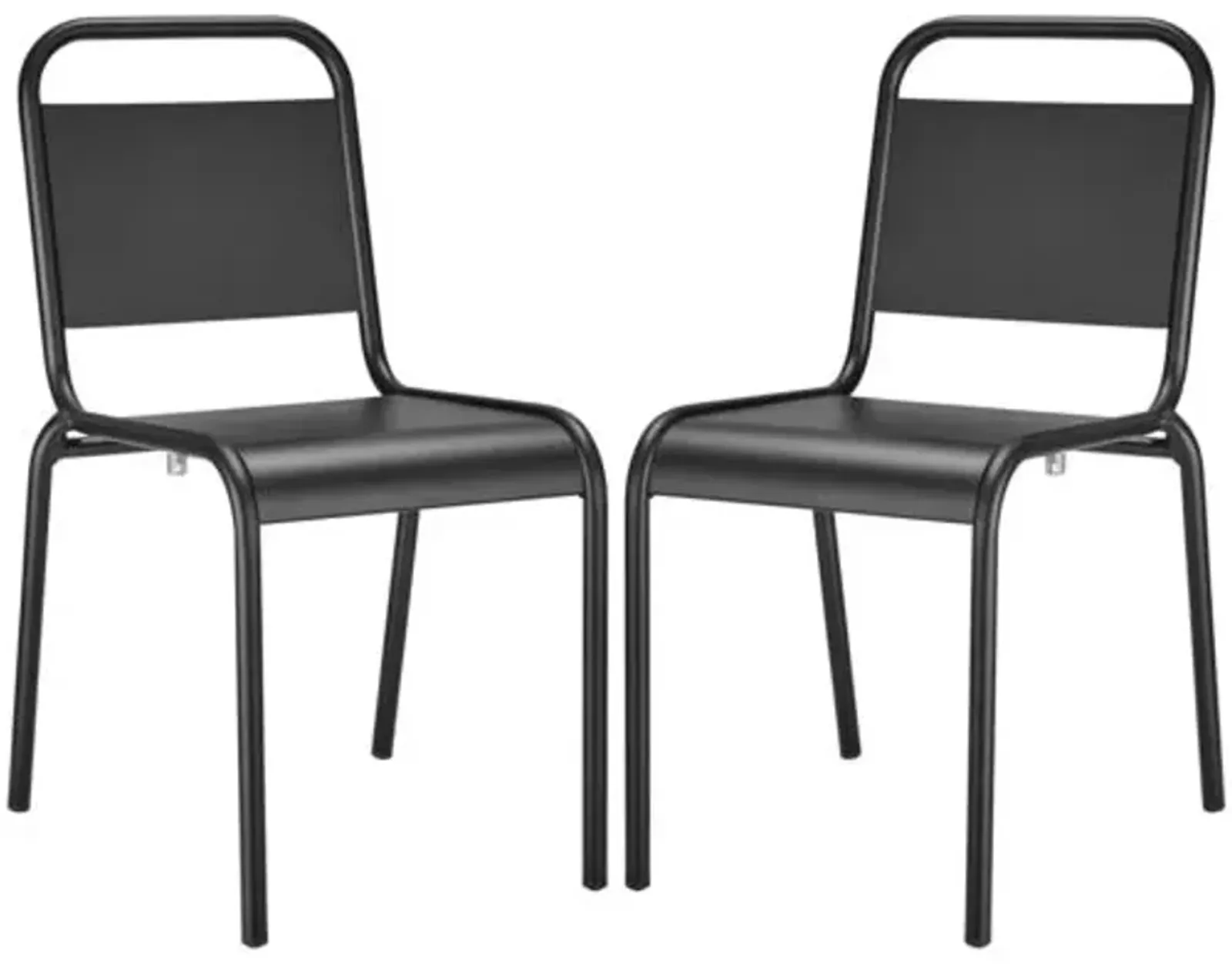 Set of 2 Terrafirma Outdoor Side Chairs - Black