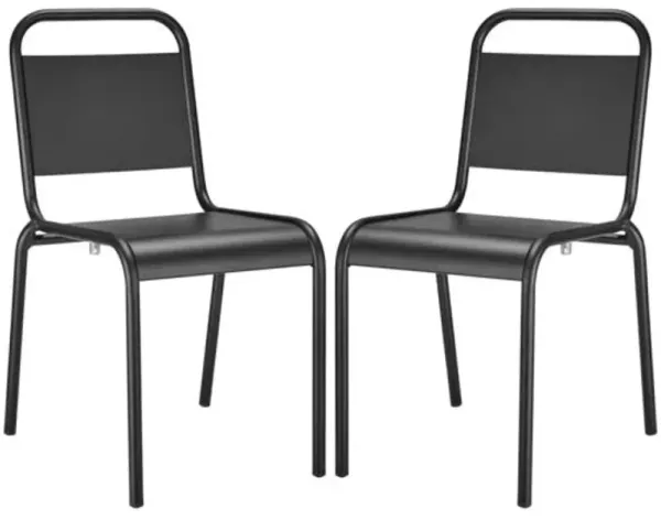 Set of 2 Terrafirma Outdoor Side Chairs - Black