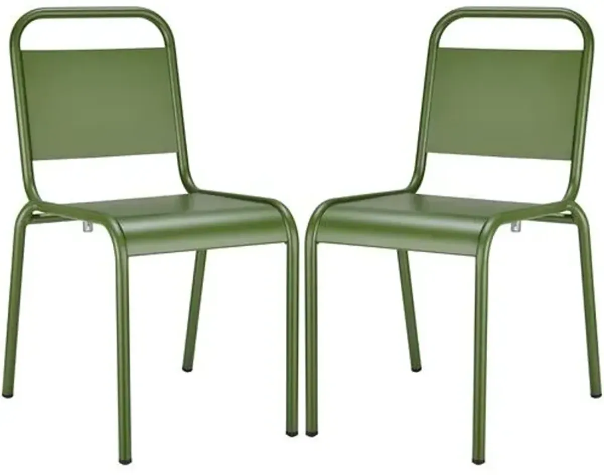 Set of 2 Terrafirma Outdoor Side Chairs - Green