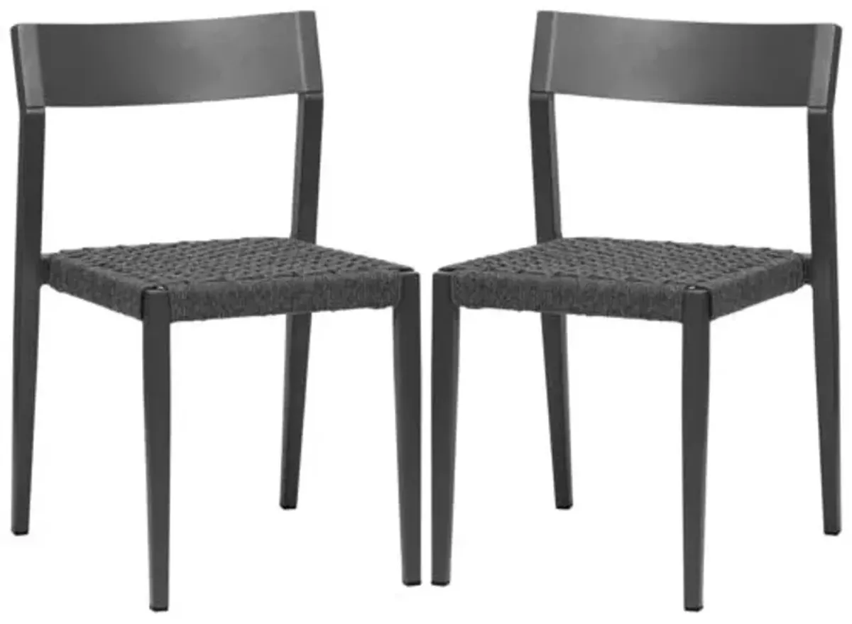 Set of 2 Graystone Outdoor Rope Side Chairs - Gray