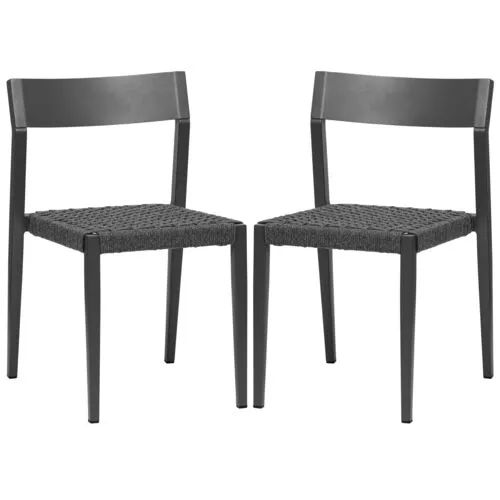 Set of 2 Graystone Outdoor Rope Side Chairs - Gray