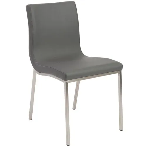 Set of 2 Vesta Side Chairs - Gray Leatherette