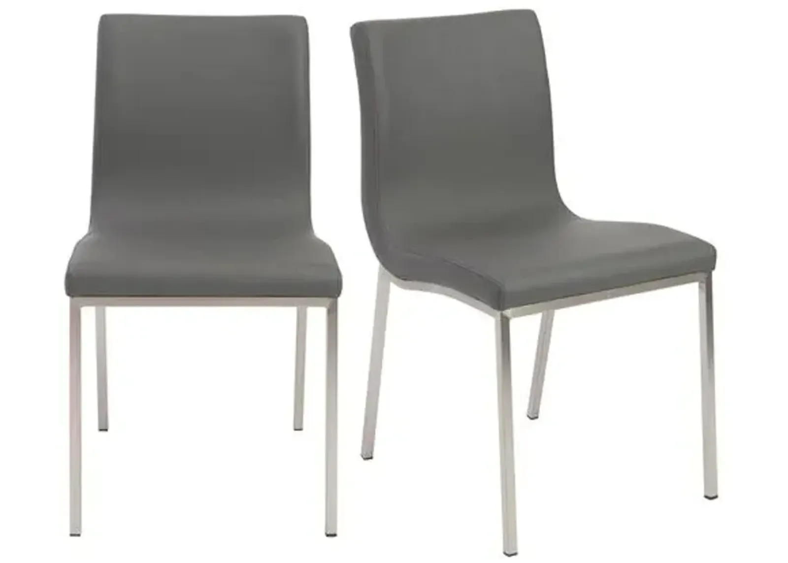 Set of 2 Vesta Side Chairs - Gray Leatherette