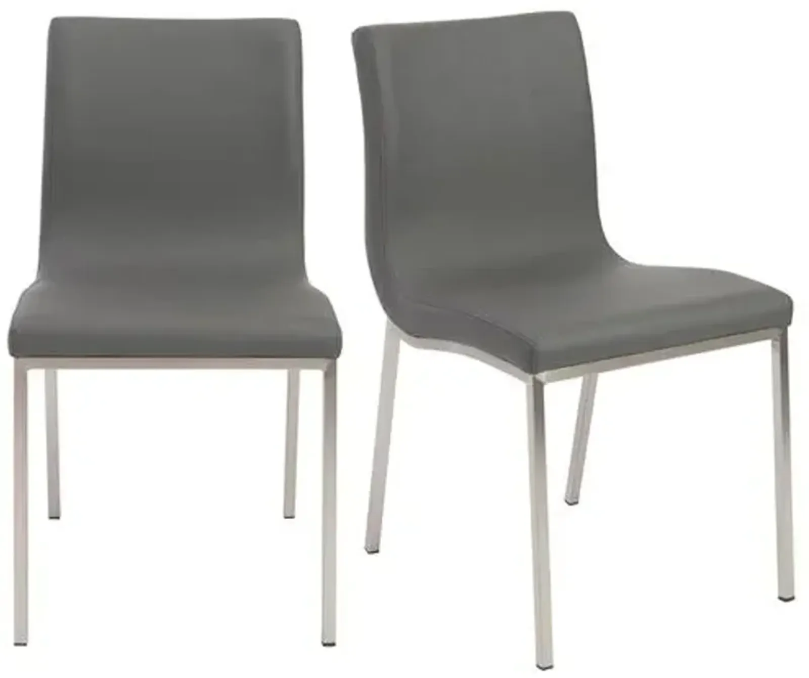 Set of 2 Vesta Side Chairs - Gray Leatherette