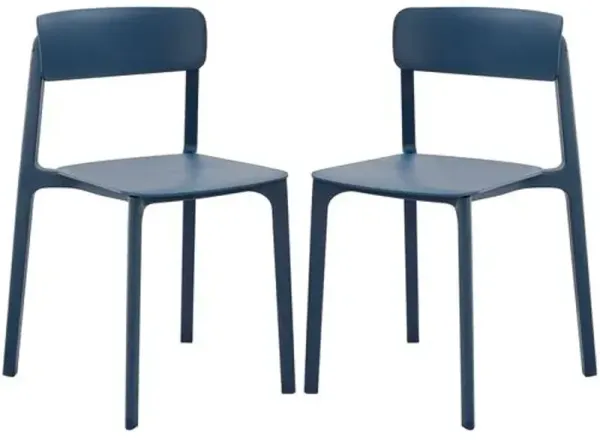 Set of 2 Perri Indoor/Outdoor Side Chairs - Blue