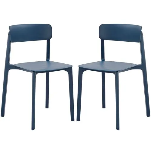 Set of 2 Perri Indoor/Outdoor Side Chairs - Blue