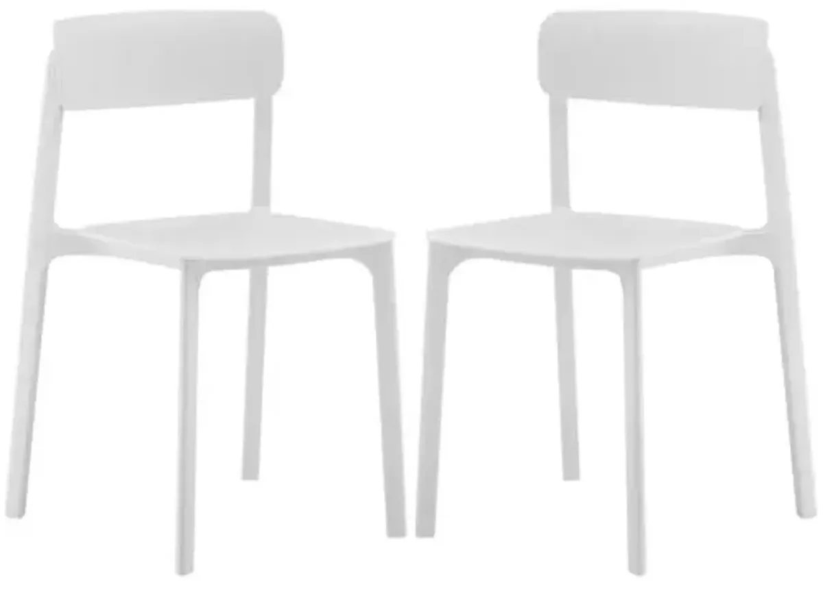 Set of 2 Perri Indoor/Outdoor Side Chairs - White