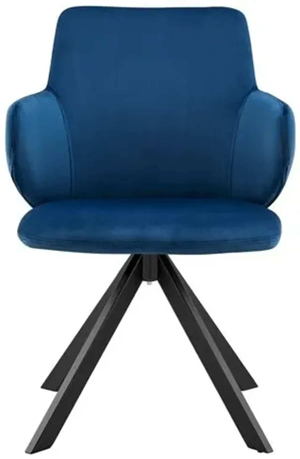 Velvique Swivel Side Chair - Velvet - Blue