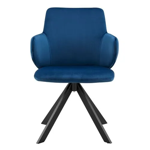 Velvique Swivel Side Chair - Velvet - Blue