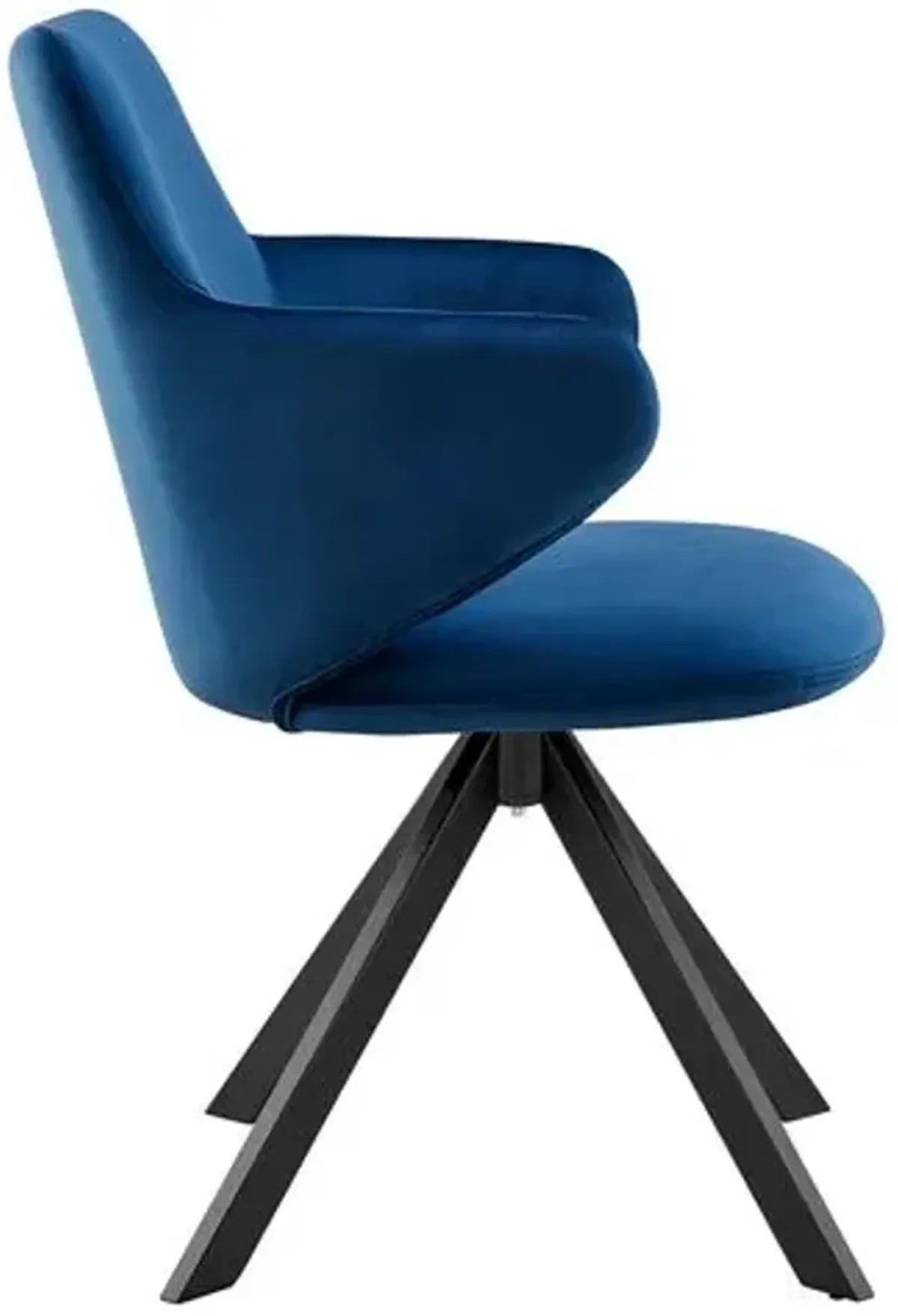 Velvique Swivel Side Chair - Velvet - Blue