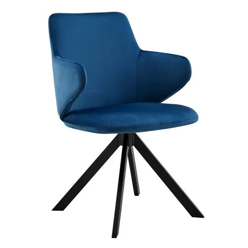 Velvique Swivel Side Chair - Velvet - Blue