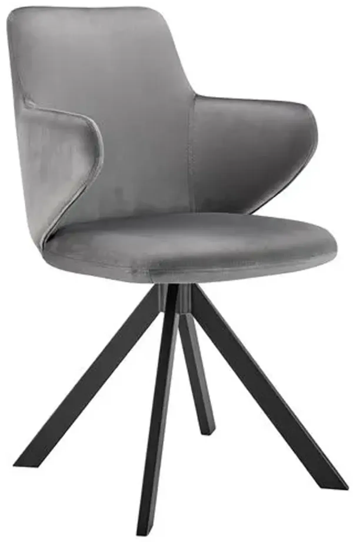 Velvique Swivel Side Chair - Velvet - Gray