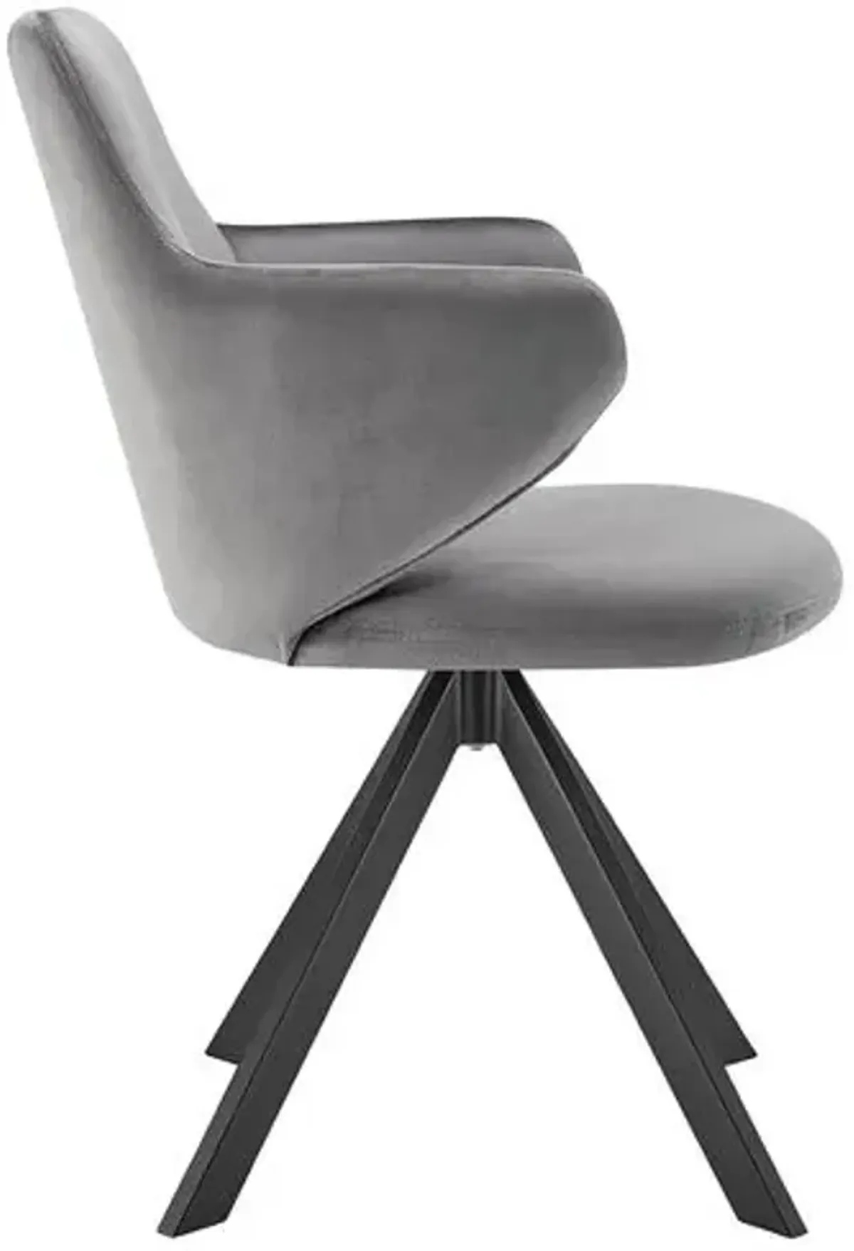 Velvique Swivel Side Chair - Velvet - Gray