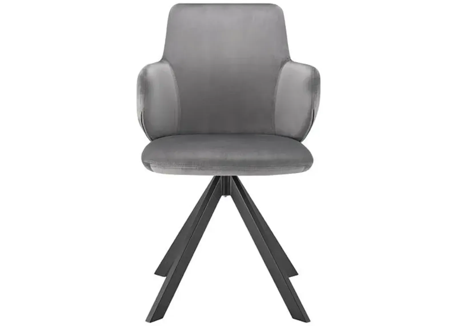 Velvique Swivel Side Chair - Velvet - Gray