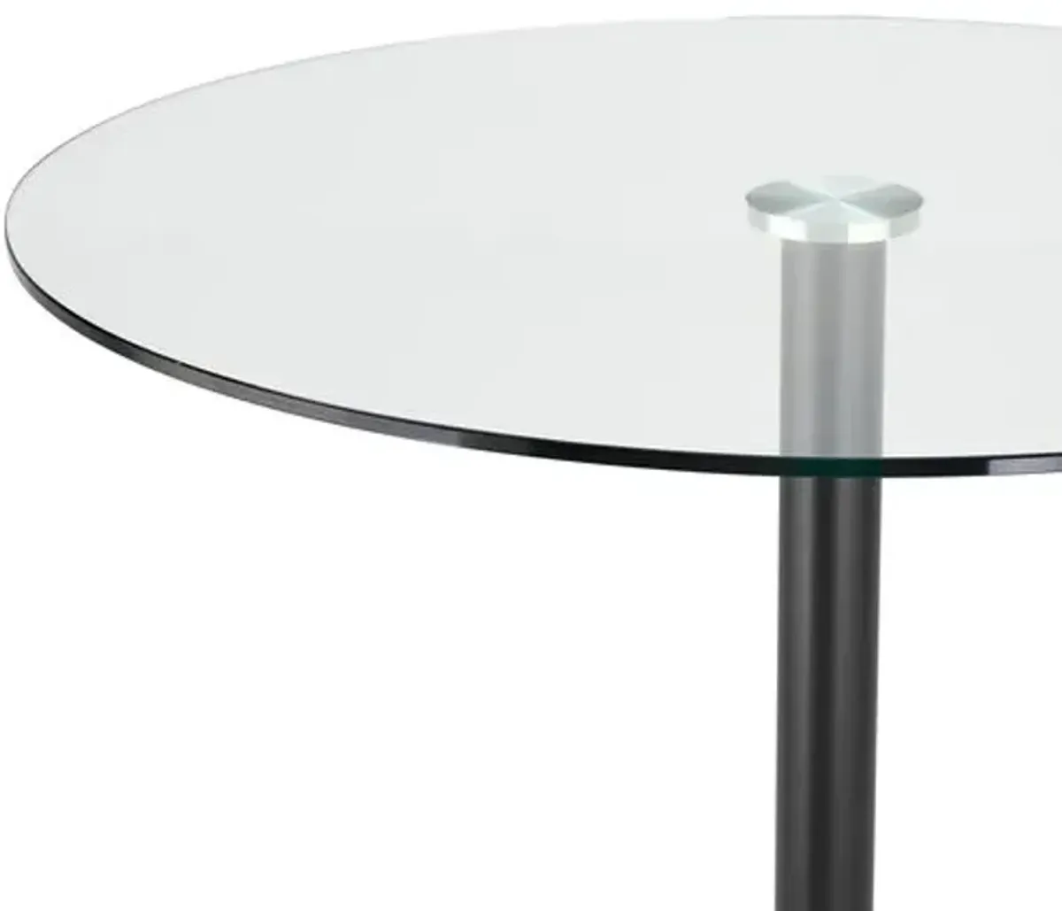 Celestia 36" Glass Bistro Dining Table - Black