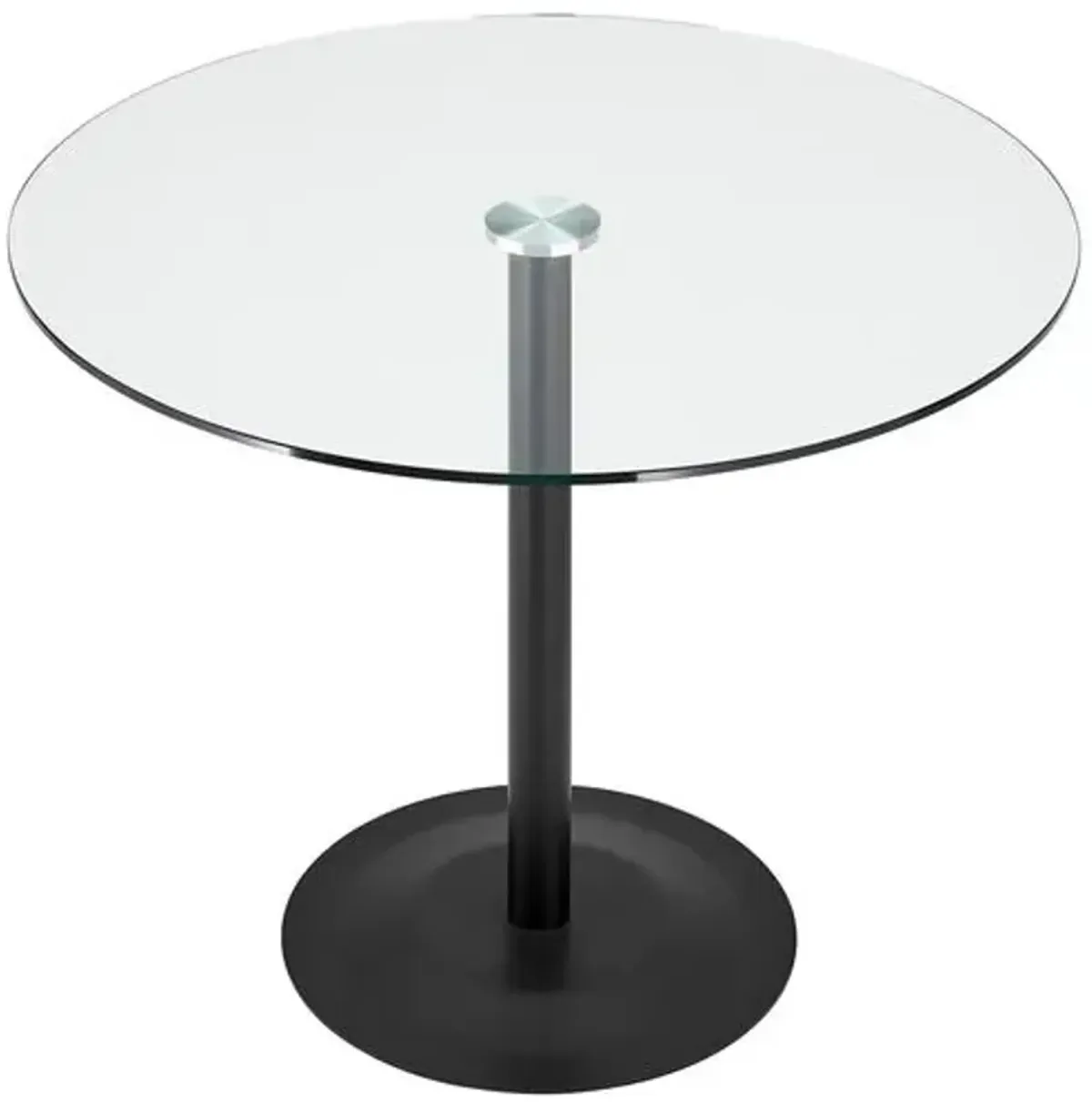 Celestia 36" Glass Bistro Dining Table - Black