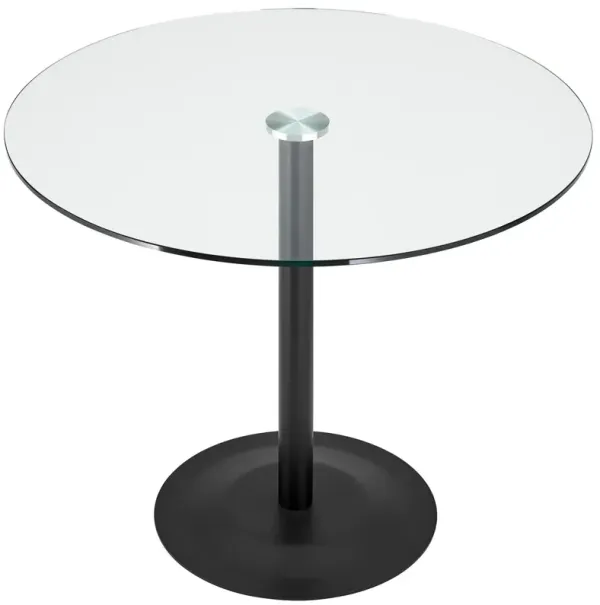 Celestia 36" Glass Bistro Dining Table, Black