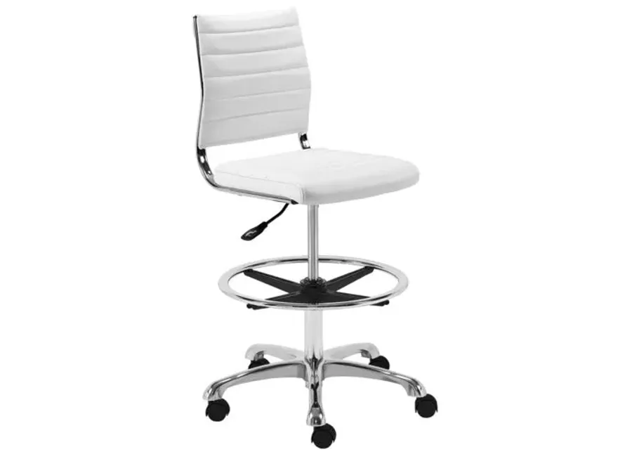 Osbert Adjustable Drafting Stool - White