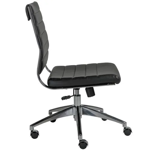 Osbert Low Back Armless Office Chair - Black