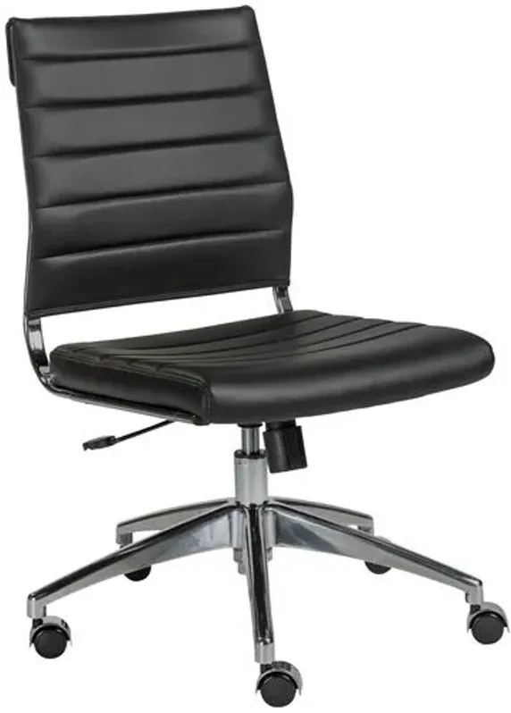 Osbert Low Back Armless Office Chair - Black