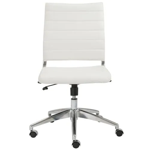 Osbert Low Back Armless Office Chair - White