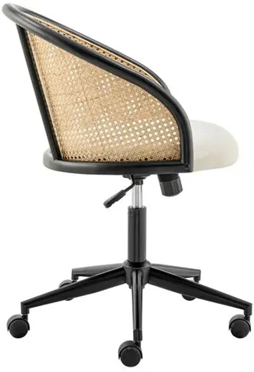 Tate Rattan Office Chair - Black