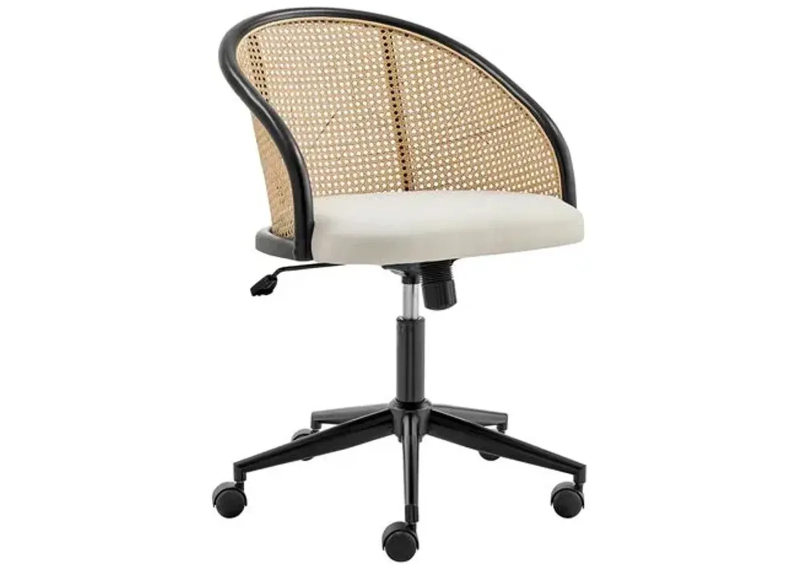 Tate Rattan Office Chair - Black