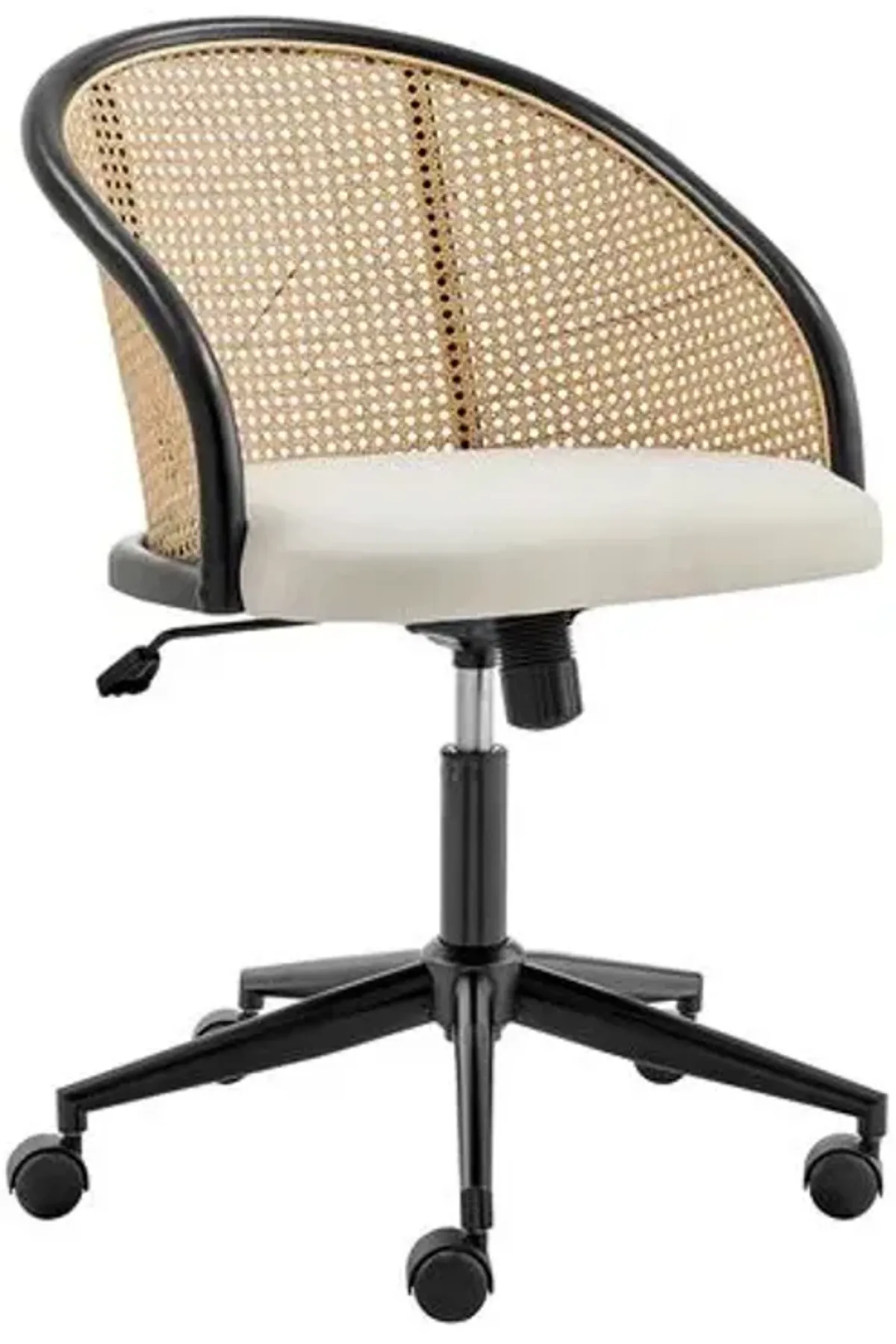 Tate Rattan Office Chair - Black