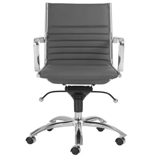 Homer Low Back Office Chair - Leatherette - Gray