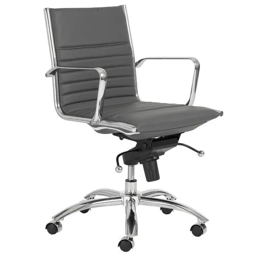 Homer Low Back Office Chair - Leatherette - Gray