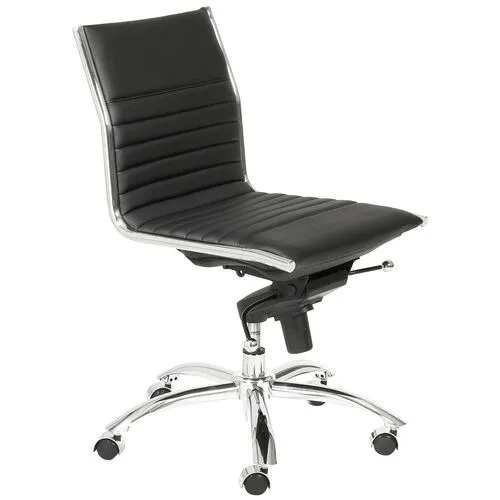 Bungie Comfort Low Back Armless Office Chair - Black