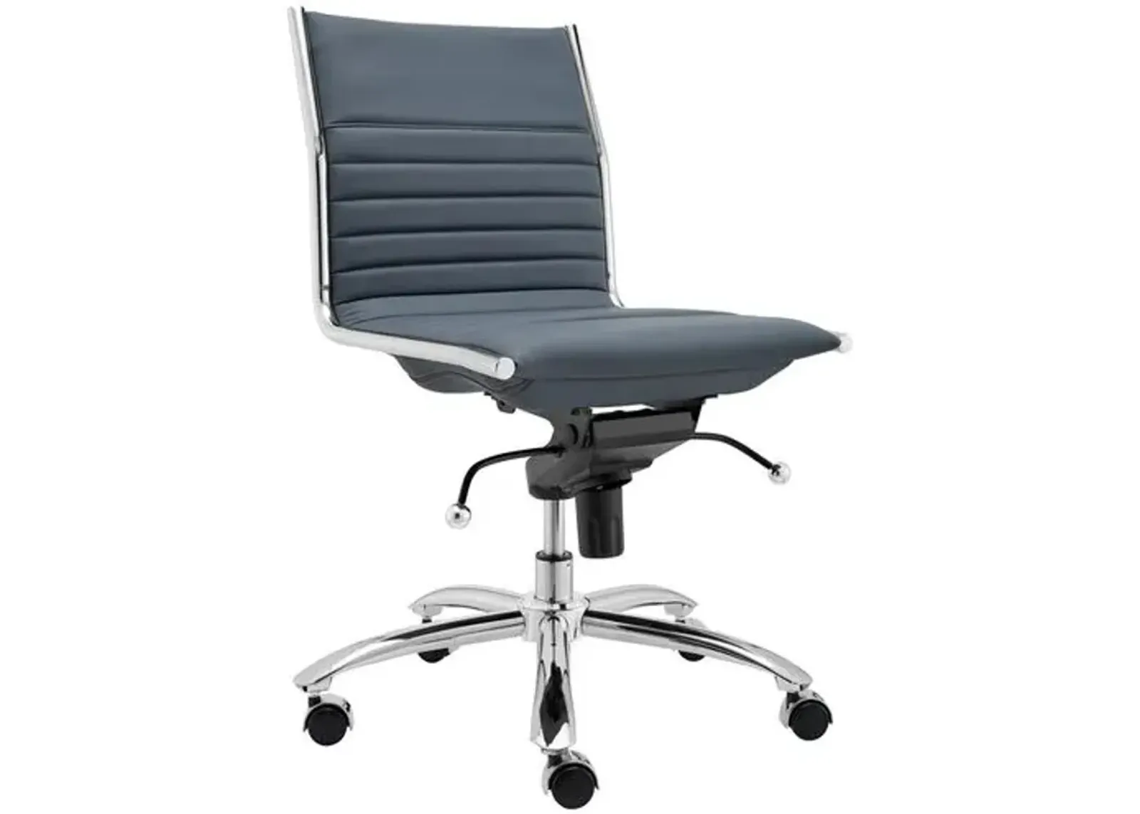 Bungie Comfort Low Back Armless Office Chair - Blue