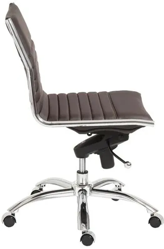 Bungie Comfort Low Back Armless Office Chair - Brown